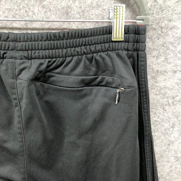 Adidas Black Track Pants Mens M Straight Leg Sweatpant Zip Pockets Drawstring - Picture 9 of 12
